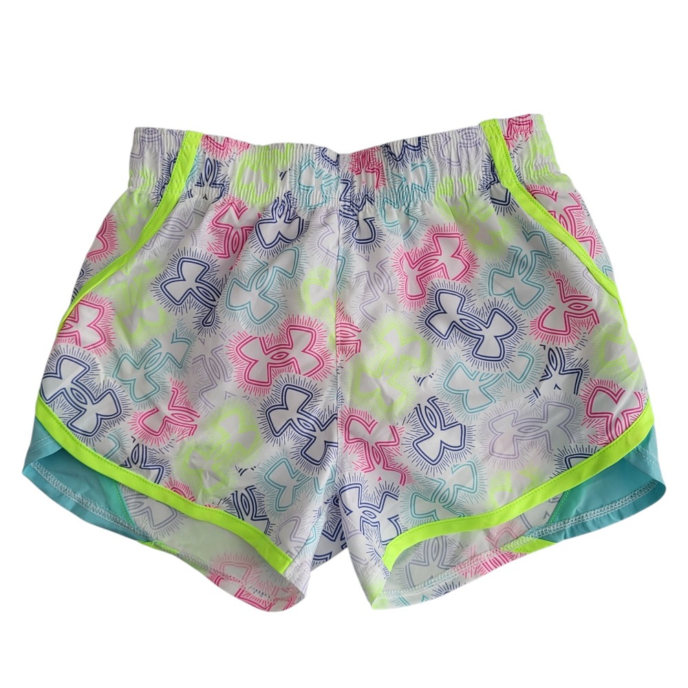 Under Armour Shorts Girls Size 5 Neon Logo Running Nwot New Summer Athletic
